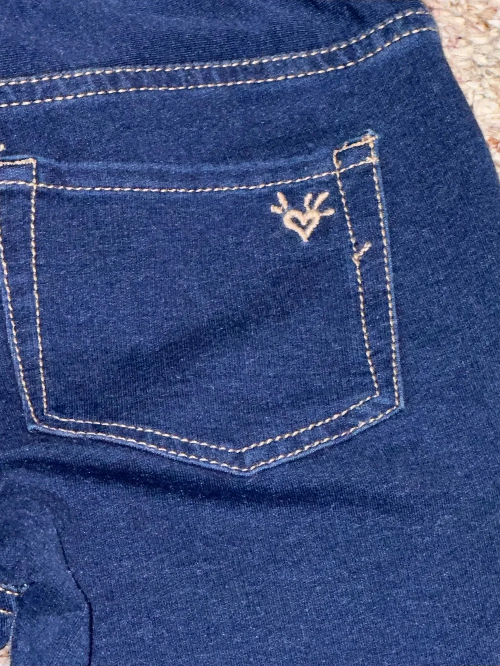 NWT Justice Girls' size 13 leggings Dark Blue Knit Denim Jeggings